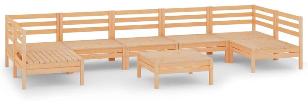 3083409 vidaXL Градински лаундж комплект, 8 части, бор масив