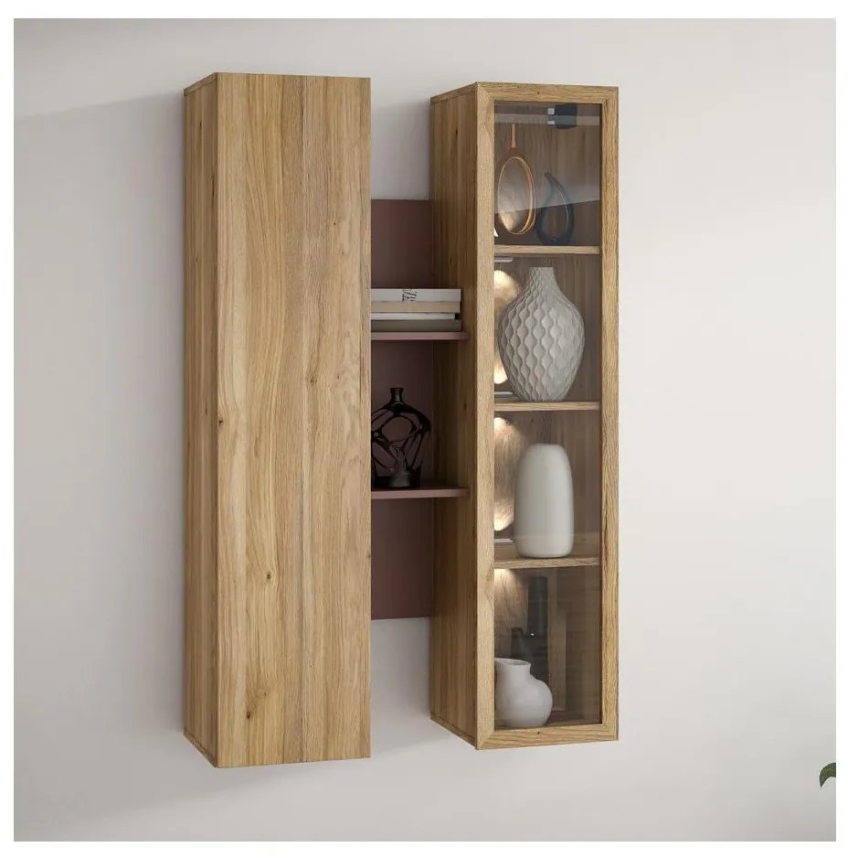 Стенна лавица INAR дъб/кафяв