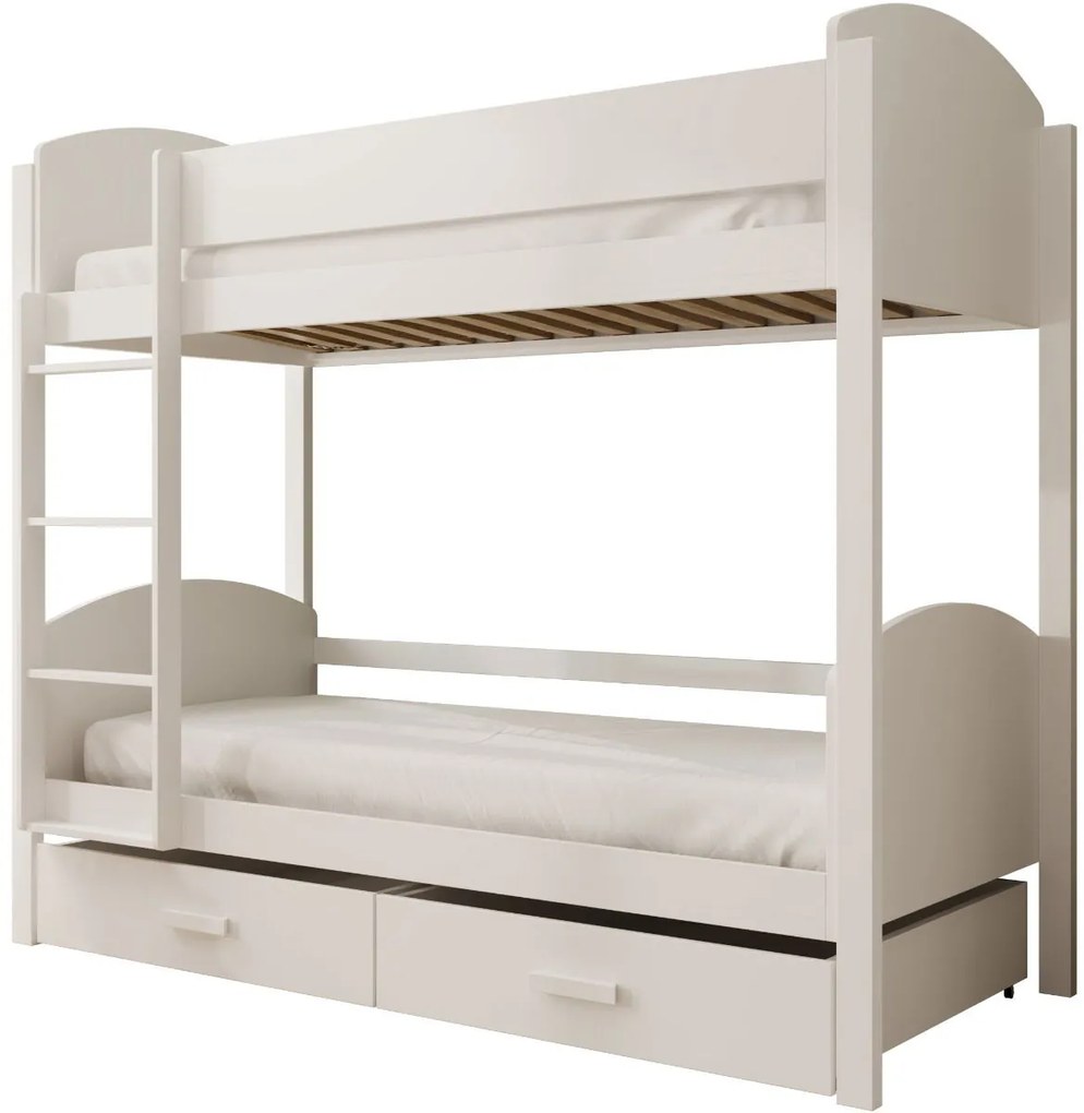 Двуетажно легло Jacky M-Бяло-200 x 90