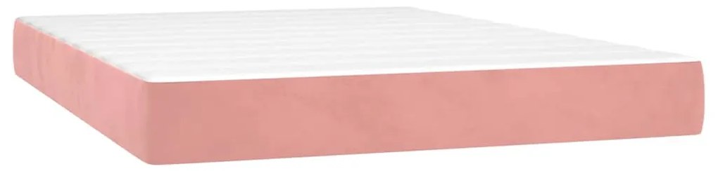 4016587 vidaXL Матрак за легло с покет пружини розов 140x210x20 см кадифе