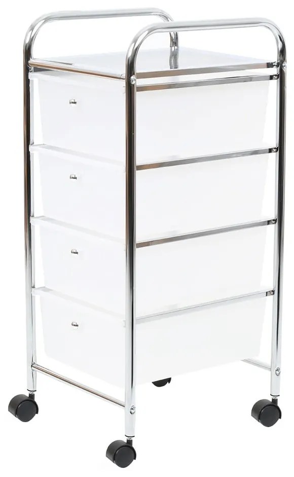 Пластмасов подвижен рафт в бяло и сребристо 33x79 см - Premier Housewares