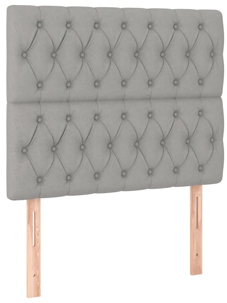 3116650 vidaXL Табла за легло, светло сива, 90x7x118/128 см, плат