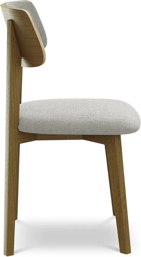 Светлосив трапезен стол от масивна дървесина Niu – Makamii