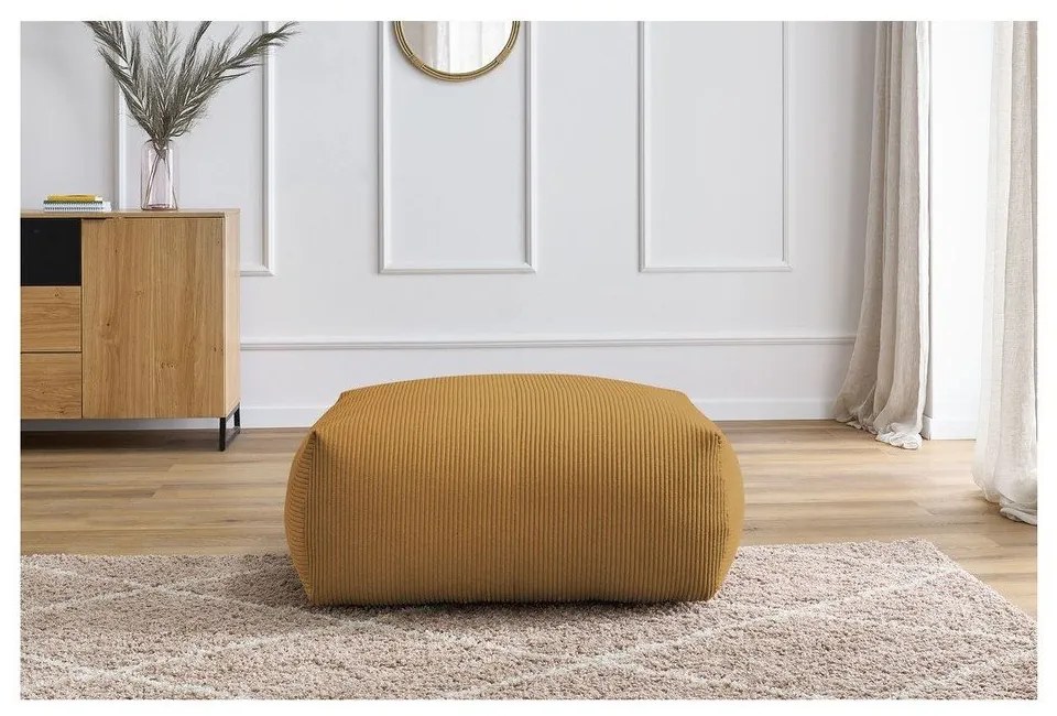 Жълта табуретка от рипсено кадифе Voltaire – Bobochic Paris