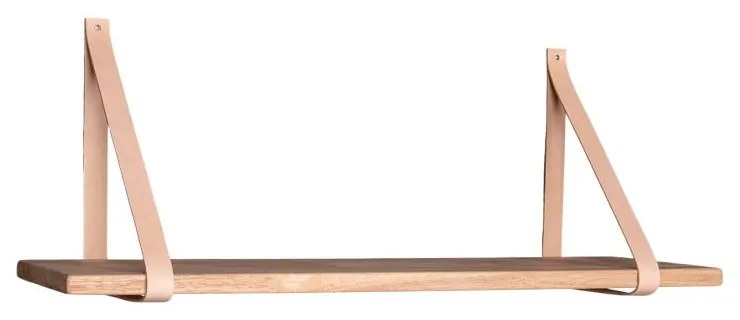 Дървен рафт с кожени дръжки , 80 x 20 cm Forno - House Nordic