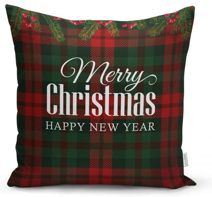 Комплект от 4 коледни калъфки за възглавници и покривка за маса Tartan Christmas - Minimalist Cushion Covers