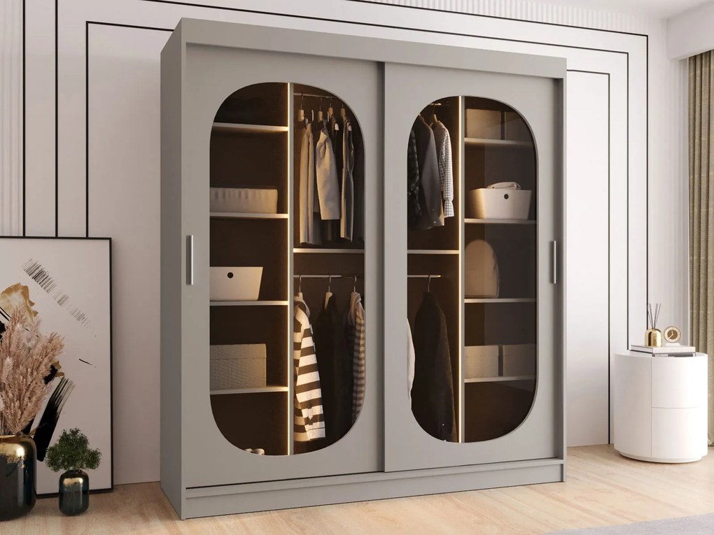 Гардероб Бахрайн 180 плъзгащ-Кашмир