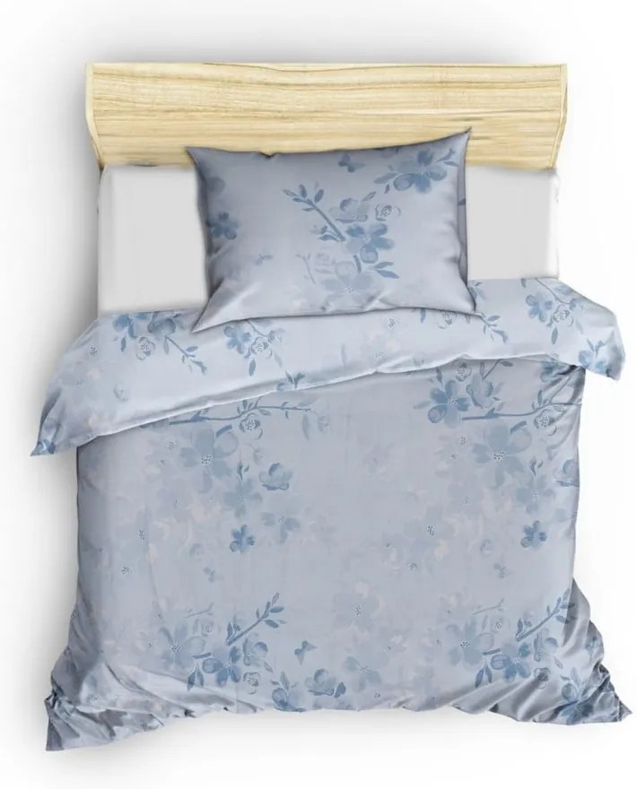 Светлосиньо единично спално бельо от памук Renforcé 140x200 cm Elena – Mijolnir