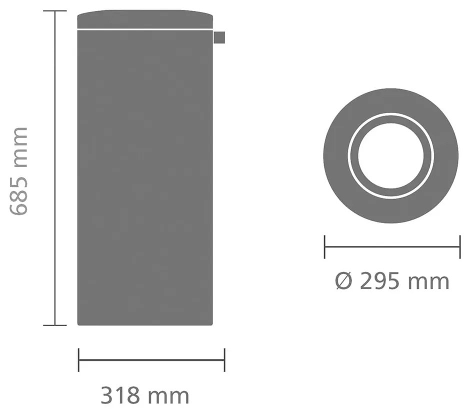 Матово-сребристо стоманено кошче за боклук 30 l Flame Guard – Brabantia