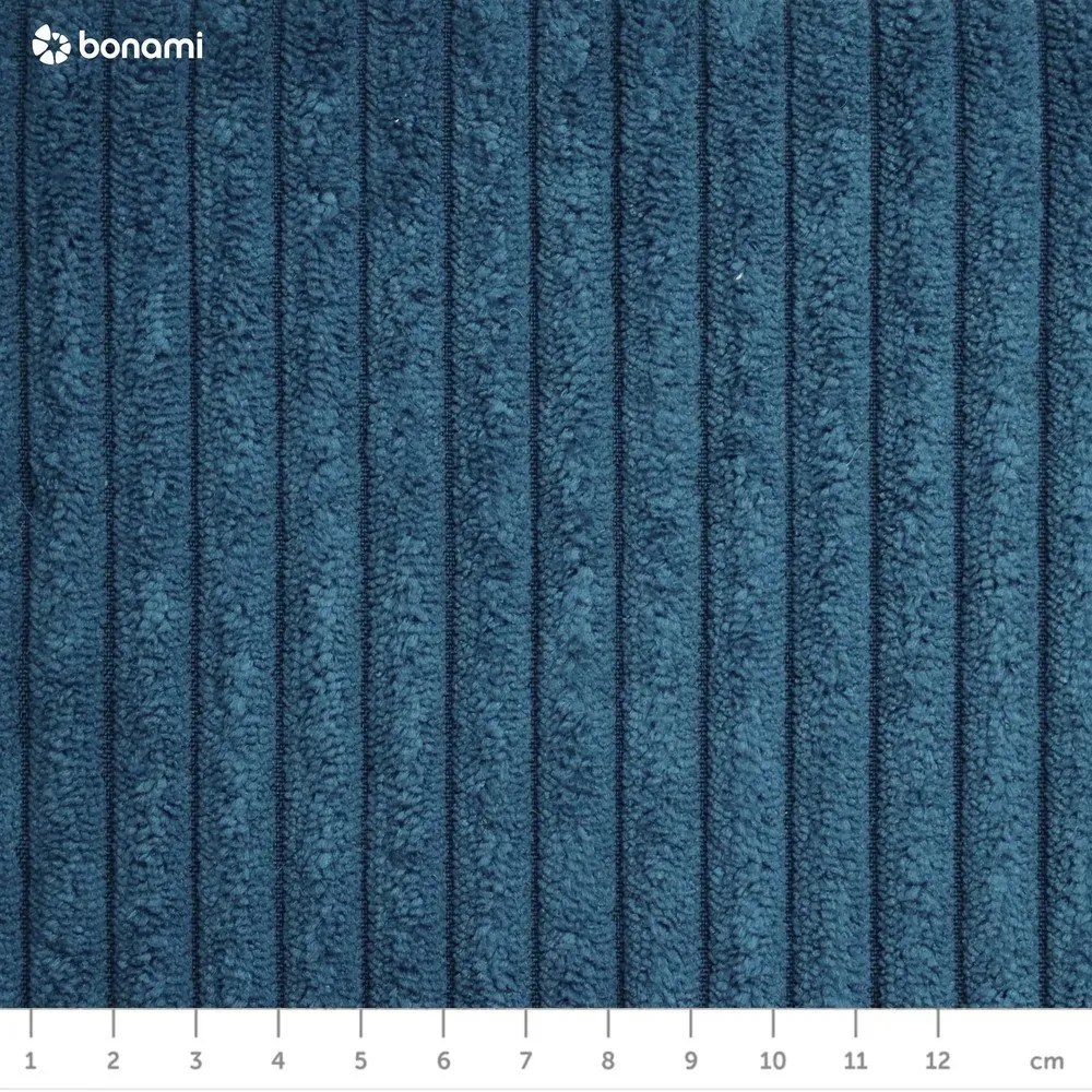 Син сгъваем ъглов диван от рипсено кадифе (десен ъгъл) Tori – Bonami Selection
