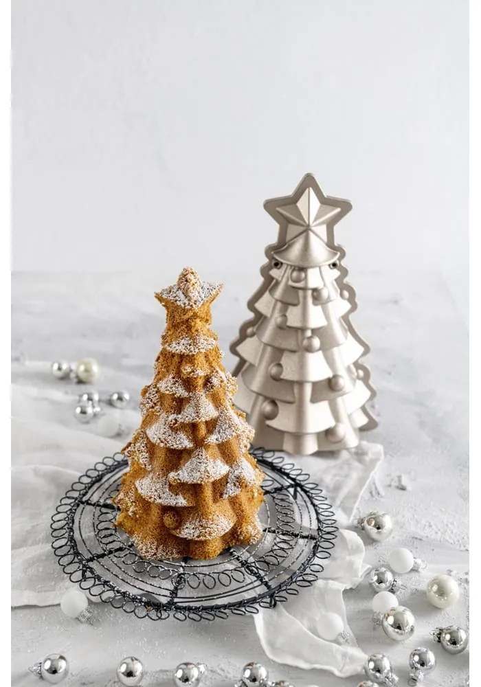 Бежова алуминиева форма за печене , 16 x 26 cm White Christmas Baking - Dr. Oetker