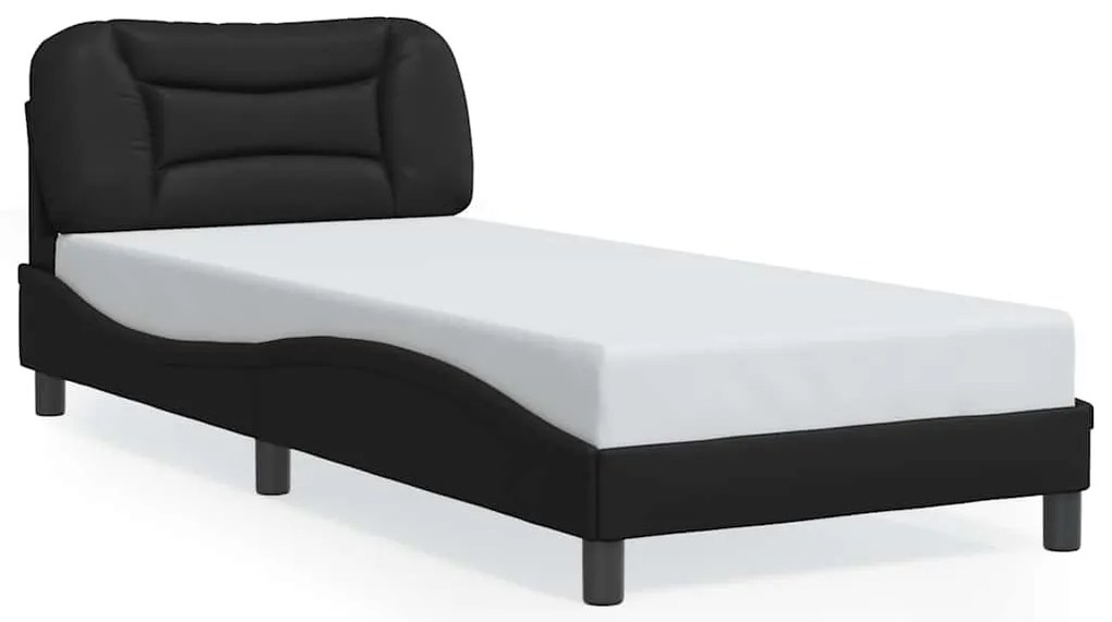 3207960 vidaXL Рамка за легло без матрак Hvar, черна, 80x200 см, изкуствена кожа