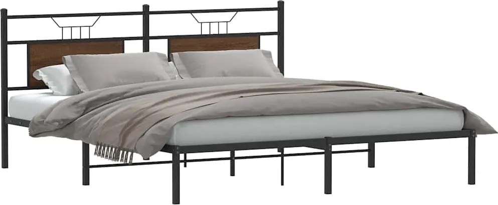 4106845 vidaXL Рамка за легло без матрак Кафяв дъб Инженерна дървесина