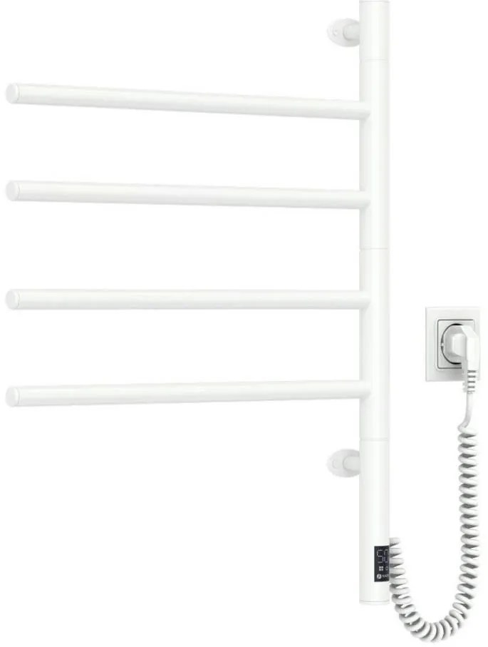 Електрически въртящ се сушилник за кърпи ARABESQUE 150W/230V, 64.6 см, IP44, бял