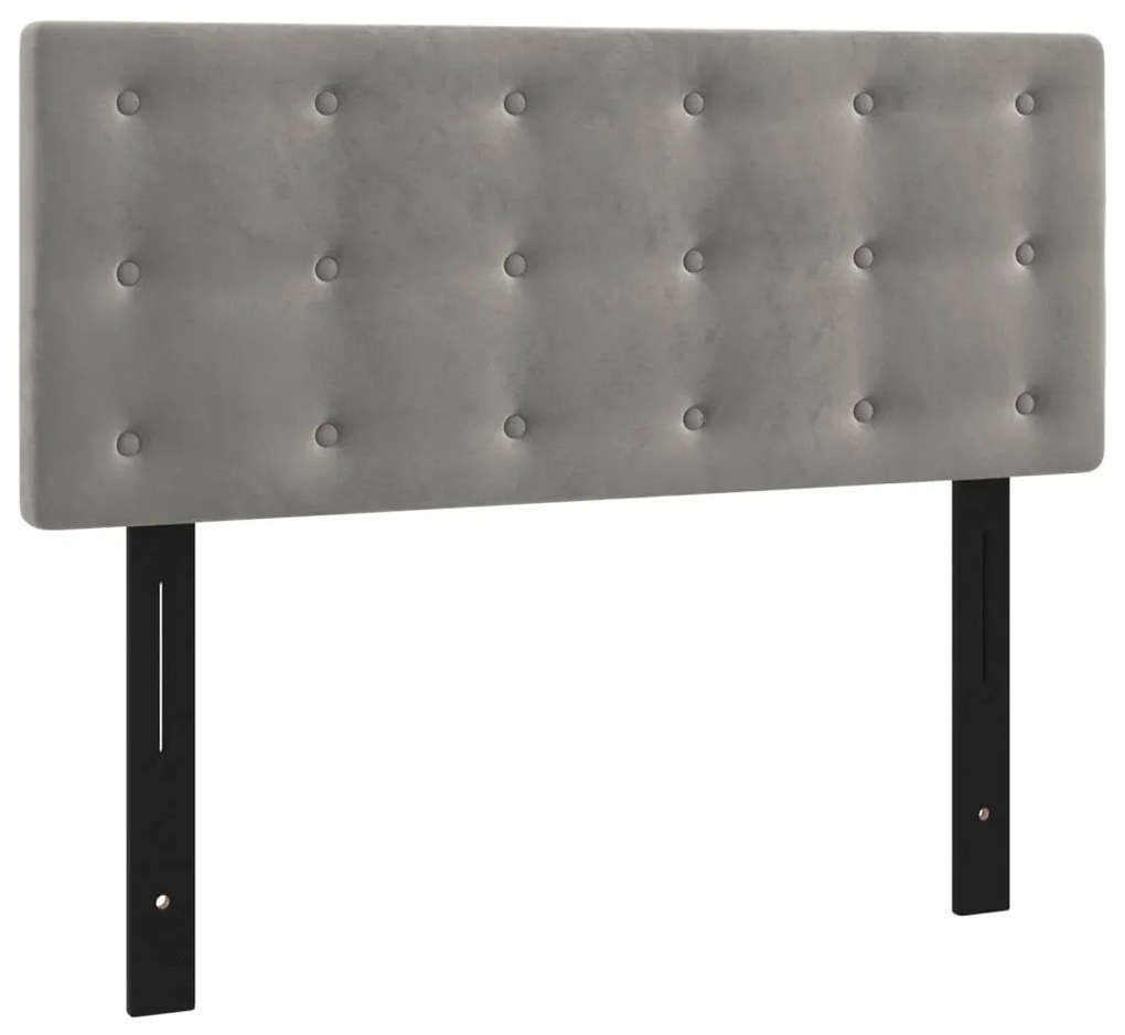 351271 vidaXL Табла за легло, светло сива, 100x5x78/88 см, кадифе