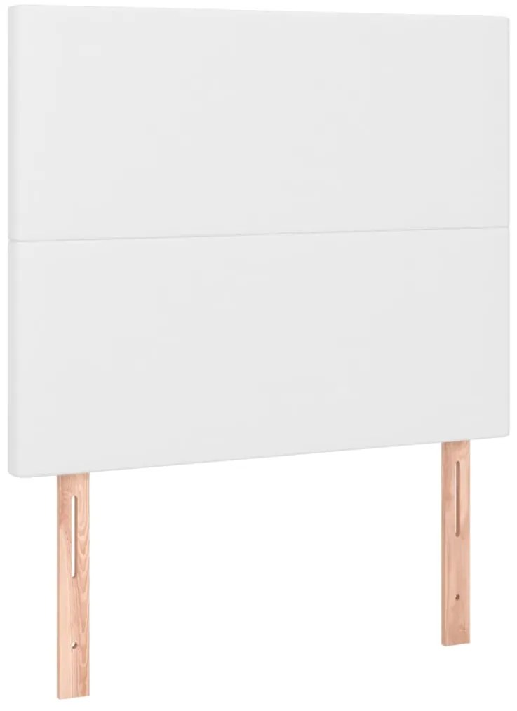 3116137 vidaXL Табла за легло, бяла, 100x5x118/128 см, изкуствена кожа