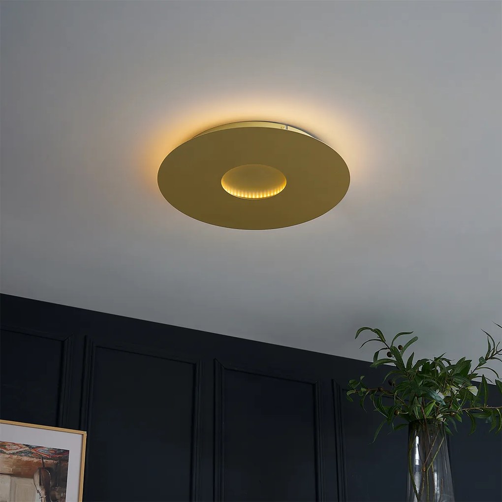 Модерна таванна лампа златна 40 см с LED 3-степенно димируема - Morning