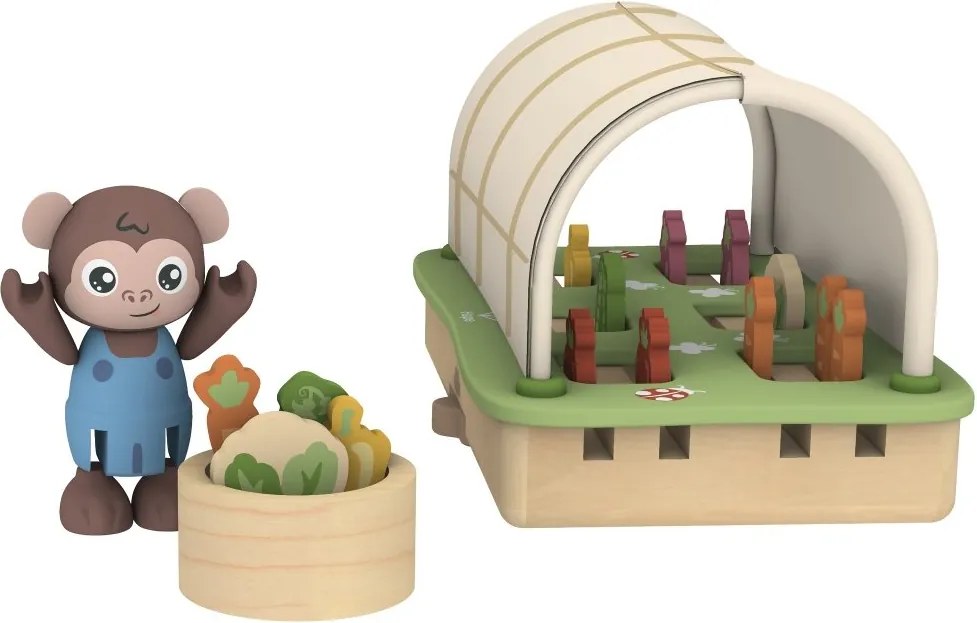 Hape - Интерактивен дървен комплект, Органична оранжерия, 32 части