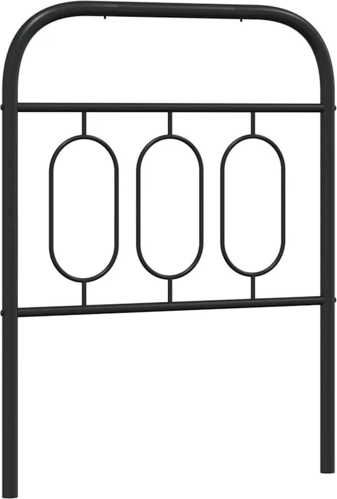 377143 vidaXL Метална резервна табла за легло, черна, 75 см