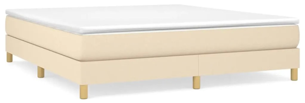 3120627 vidaXL Рамка за легло с пружини, кремава, 160x200 см, плат