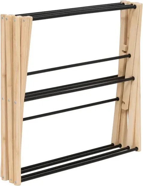 Сушилник за дрехи 5five Black Bamboo Accordion, Бамбук Бежов, 7 m