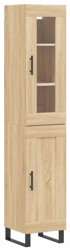 3199516 vidaXL Висок шкаф, сонома дъб, 34,5x34x180 см, инженерно дърво