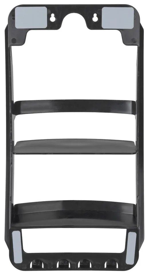 Черен висящ пластмасов рафт за баня без пробиване Universal – Wenko