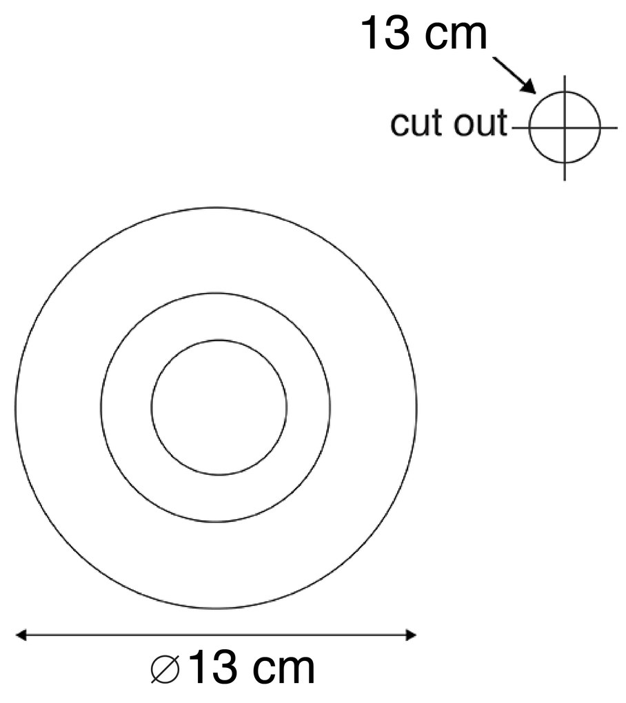 Комплект от 6 вградени спота бели 13 см кръгли - Gypsy Stucco
