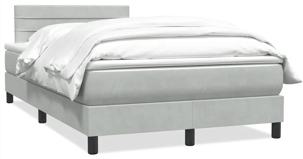 3316299 vidaXL Боксспринг легло с матрак, светлосиво, 120x210 cm, кадифе