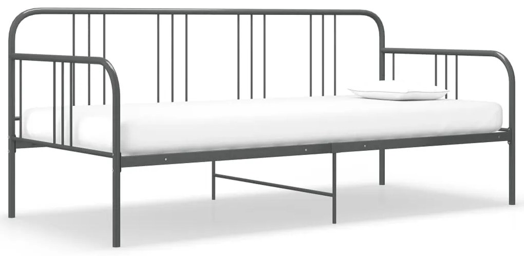 324751 vidaXL 324751  Sofa Bed Frame Grey Metal 90x200 cm