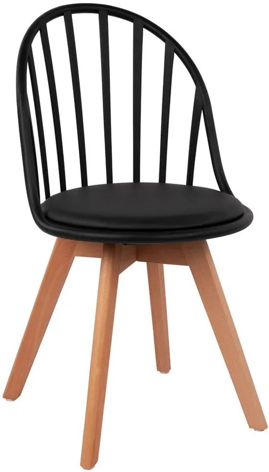 Кухненски стол Aluna-черен (4) парчета