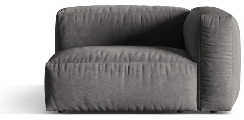Сив кадифен модул за диван (десен ъгъл) Martina – Micadoni