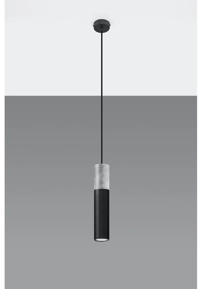 Черно-сиво висящо осветително тяло Edo - Sollux