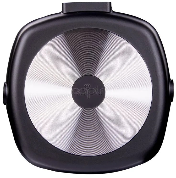 Грил тиган със сгъваема дръжка SAPIR SP 4316 C26, 26 см, Незалепващ, Черен