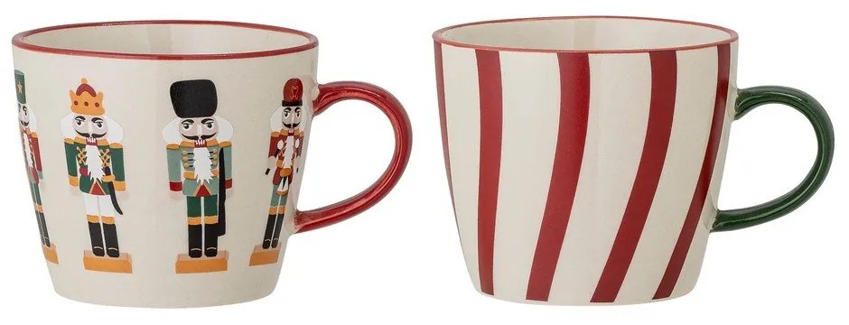 Глинени чаши за капучино в комплект от 2 бр. с коледни мотиви 300 ml Jolly – Bloomingville
