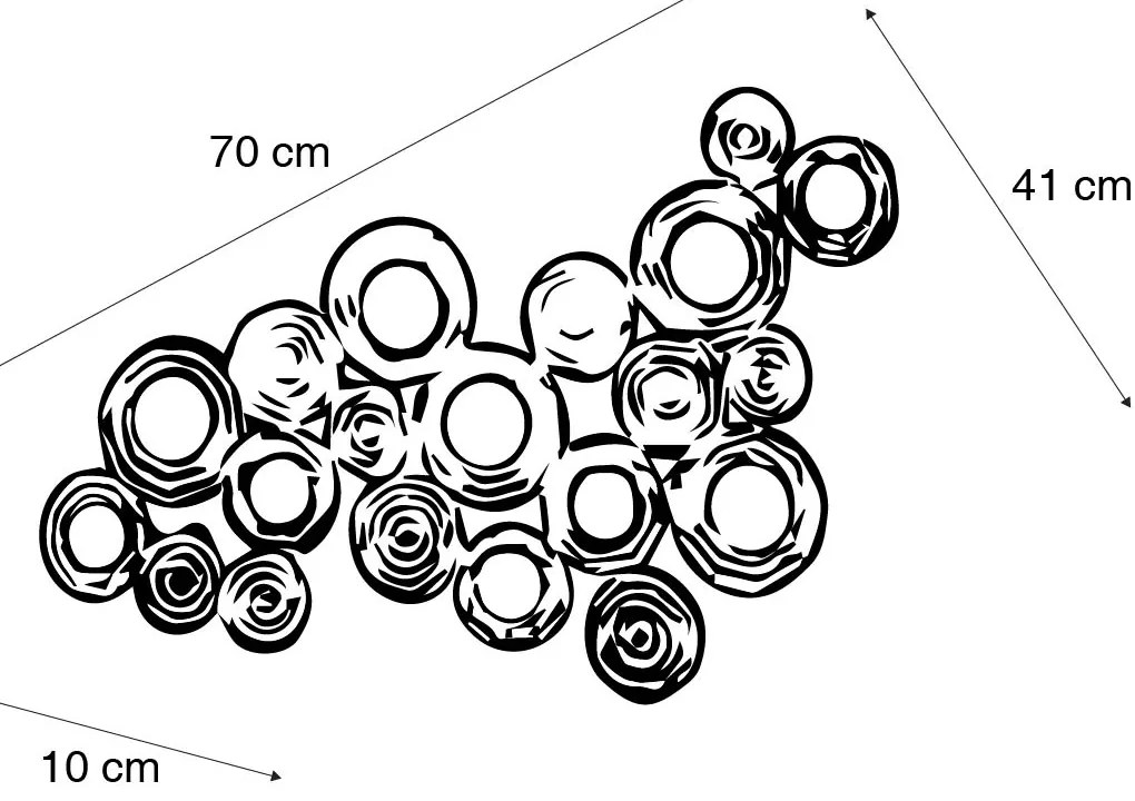 Стенна лампа в стил арт деко мед 77 см - Circles