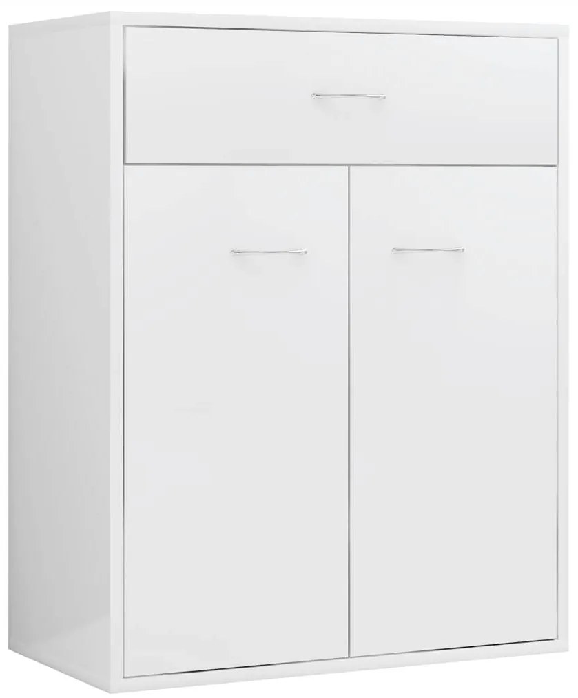 800717 vidaXL Бюфет, бял гланц, 60x30x75 см, инженерно дърво