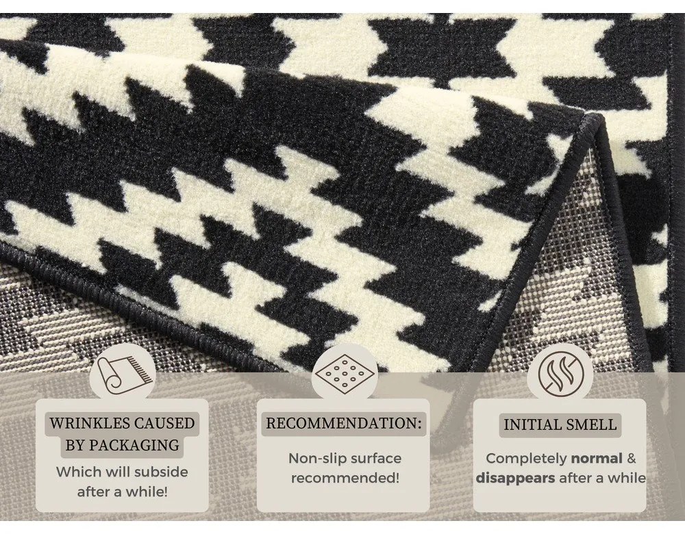 Черно-бял мокет , 80 x 200 cm Basic Nordic - Hanse Home