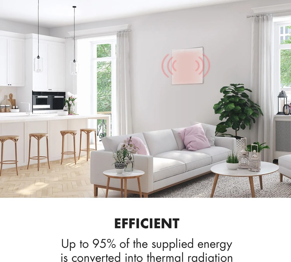 Klarstein Wonderwall 36, Инфрачервен отоплител, 60x60см, 360W, Седмичен таймер, IP24