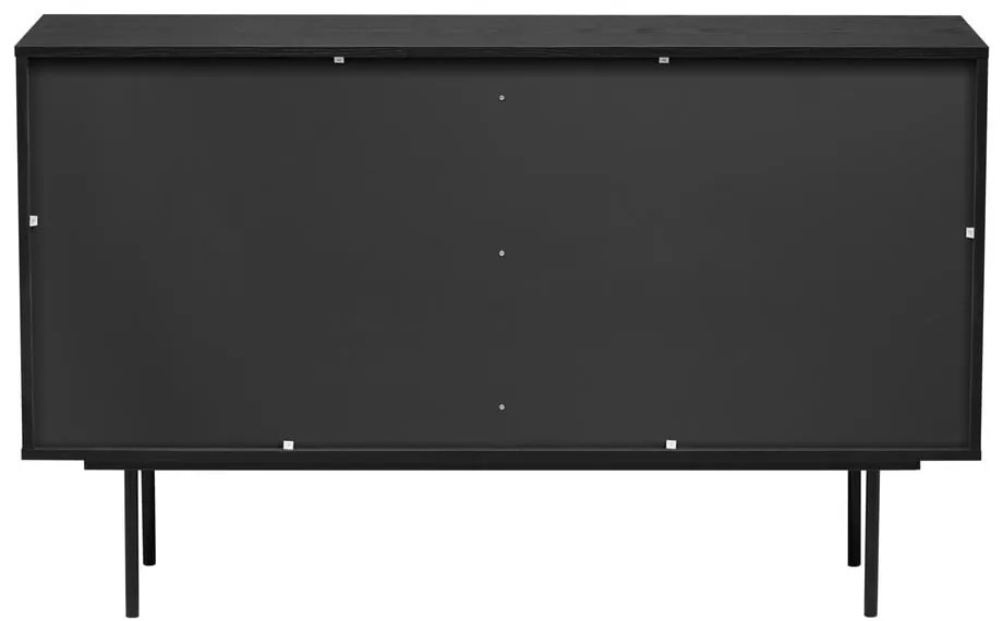 Нисък скрин от дъб в чернен/естествен цвят 140x84 cm Stripe - Woodman