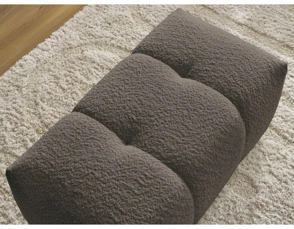 Кафява табуретка от прежда с примки от букле Roxelane – Bobochic Paris