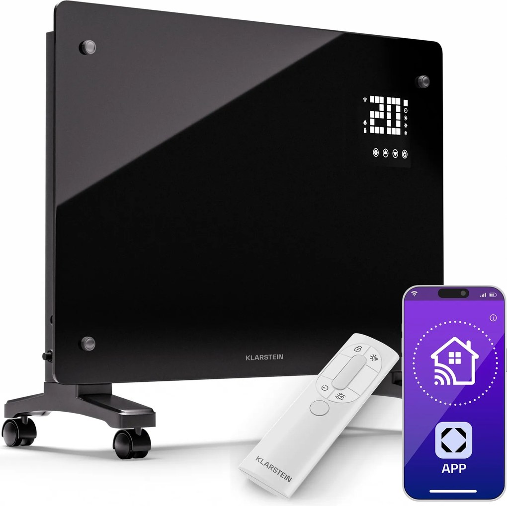 Klarstein Bornholm Smart 1500, конвекционен нагревател, 1500W, WiFi, LED, IP24