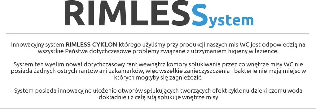 Стенна тоалетна чиния Rea Tito Rimless