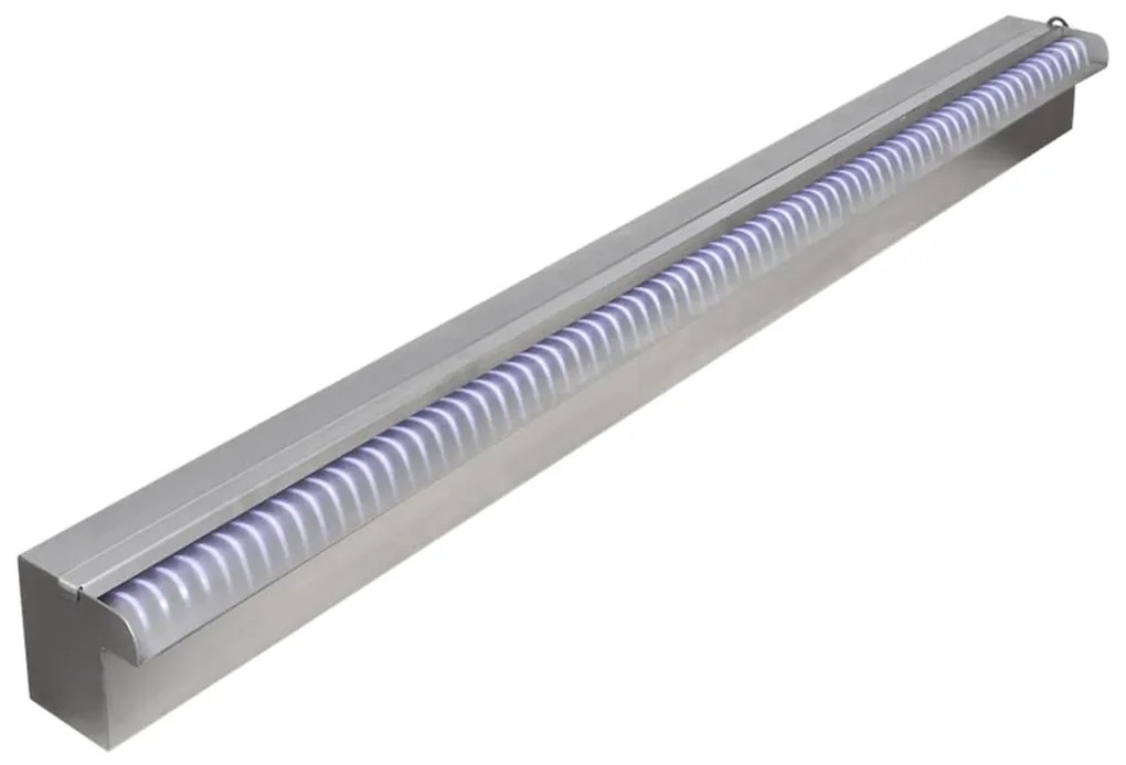 41674 vidaXL Правоъгълен фонтан за басейн, LED, неръждаема стомана, 90 см
