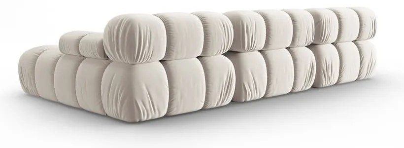 Бежов кадифен модулен ъглов диван (десен ъгъл) Bellis – Micadoni