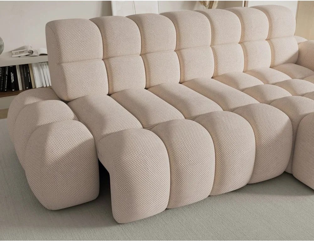 Бежов разтегателен ъглов диван (десен ъгъл) Ceedro – ELTAP