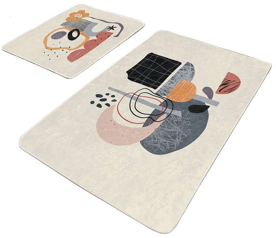 Бежови кадифени постелки за баня в комплект от 2 бр. 60x100 cm – Mila Home