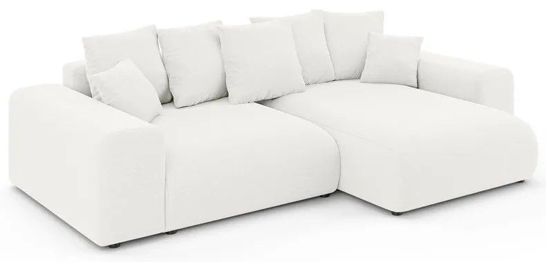 Бял разтегателен ъглов диван с място за съхранение (променлив) Luma – Ropez