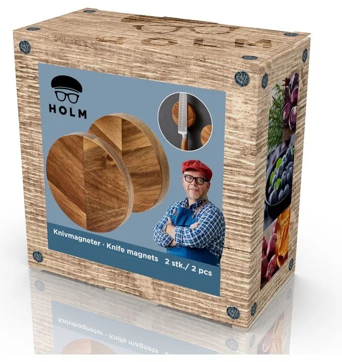 Дървена магнитна поставка за ножове – Holm
