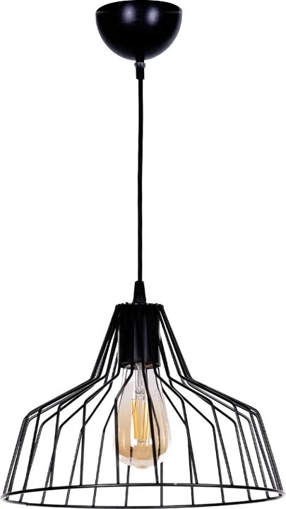 Arezzo E27 metallic ceiling light in black color Ø30x75см.